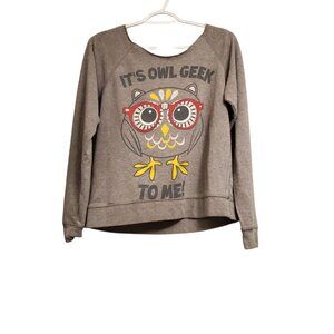 Word Of Mouth It's Owl Geek To Me Off The Shoulder Sweater